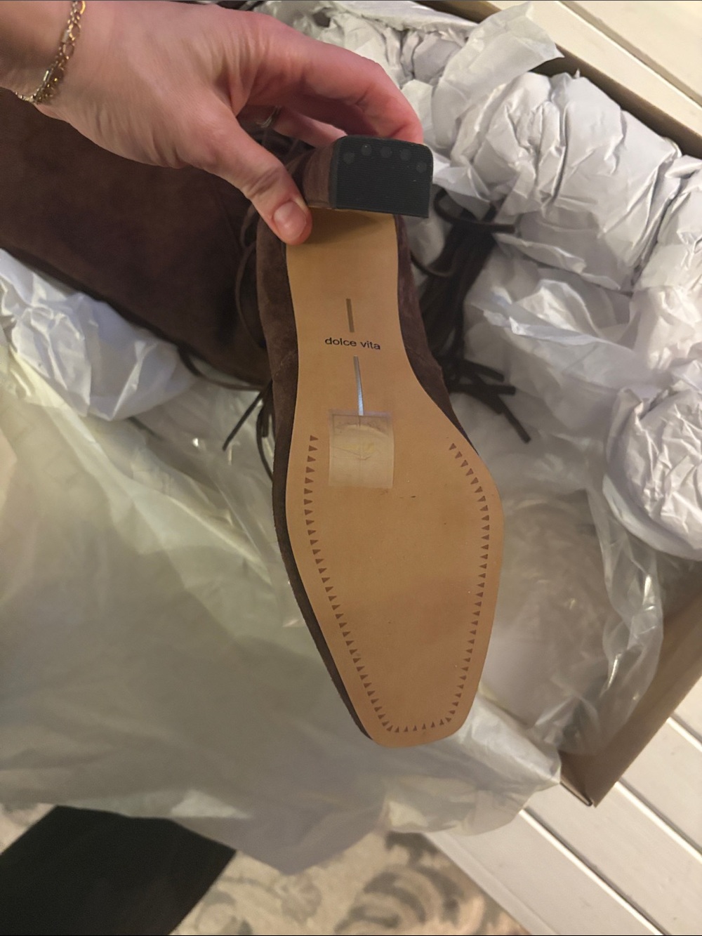 Dolce Vita Brown Suede Fringe Boot NWT - Picture 5 of 5
